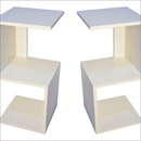 2 Mesas De Cabeceira Mdf Branco Bilhó Móveis - Branco / Fosco