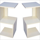 2 Mesas De Cabeceira Mdf Branco Bilhó Móveis - Branco / Fosco