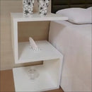 2 Mesas De Cabeceira Mdf Branco Bilhó Móveis - Branco / Fosco