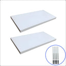 2 Prateleira De Parede 30x15 Madeira Mdf Branco C/ Suporte - Branco