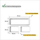 3 Nichos Retangulares De Parede Aéreo Para Livros Escritório