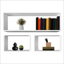 3 Nichos Retangulares De Parede Aéreo Para Livros Escritório