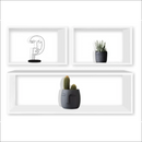 3 Nichos Retangulares De Parede Aéreo Para Livros Escritório