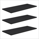 3 Prateleiras Tábua Preta Mdf 120x30 Suporte Grátis 120303p - Preto - Preto