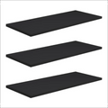3 Prateleiras Tábua Preta Mdf 120x30 Suporte Grátis 120303p - Preto - Preto