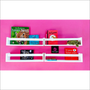4 Prateleiras Para Livros Infantis Nicho De Parede Mdf 40 Cm Branco - Branco