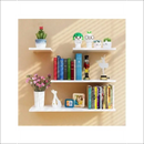 4 Prateleiras Reta 20/30/40/50 Em MDF Branco Nicho Suporte Para Livros Decoração 12cm Profundidade - Branco