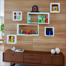 6 Nichos Para Enfeites Quarto De Bebê Sala E Banheiro Mdf Branco Branco - Branco