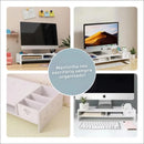 Base para Monitor Mdf 49cm Ergonômico Mesinha Home Office Gamer Suporte Notebook Escritório Quarto - Branco