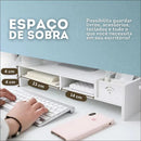 Base para Monitor Mdf 49cm Ergonômico Mesinha Home Office Gamer Suporte Notebook Escritório Quarto - Branco