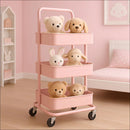 Carrinho Auxiliar Armário Prateleiras Fruteira Casa Cozinha Cor Rosa - Rosa