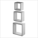 Conjunto 3 Nichos Quadrados Decoração Quarto Sala Mdf - Branco