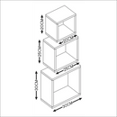 Conjunto 3 Nichos Quadrados Decoração Quarto Sala Mdf - Branco