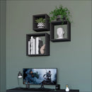 Conjunto 3 Nichos Quadrados Decoração Quarto Sala Mdf - Branco