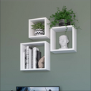 Conjunto 3 Nichos Quadrados Decoração Quarto Sala Mdf - Branco
