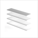 Conjunto 4 Prateleiras Retas Suporte Invisível MDF Decoração Organizador Quarto Sala Cozinha - Branco