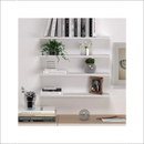 Conjunto 4 Prateleiras Retas Suporte Invisível MDF Decoração Organizador Quarto Sala Cozinha