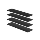 Conjunto 4 Prateleiras Retas Suporte Invisível MDF Decoração Organizador Quarto Sala Cozinha - Preto