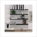 Conjunto 4 Prateleiras Retas Suporte Invisível MDF Decoração Organizador Quarto Sala Cozinha