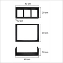 Conjunto Nicho E Prateleira Branco Para Banheiro 40 X 10cm Preto