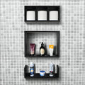 Conjunto Nicho E Prateleira Branco Para Banheiro 40 X 10cm - Preto