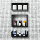 Conjunto Nicho E Prateleira Branco Para Banheiro 40 X 10cm - Preto