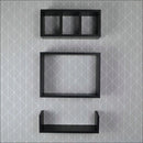 Conjunto Nicho E Prateleira Branco Para Banheiro 40 X 10cm Preto