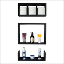 Conjunto Nicho E Prateleira Branco Para Banheiro 40 X 10cm Preto