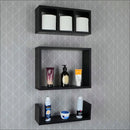 Conjunto Nicho E Prateleira Branco Para Banheiro 40 X 10cm Preto