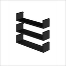 Deliquadros Conjunto Prateleiras em U 3 Peças Organizadora Porta Livros Decorativo Quarto Sala Hall de Entrada MDF