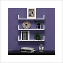 Deliquadros Conjunto Prateleiras em U 3 Peças Organizadora Porta Livros Decorativo Quarto Sala Hall de Entrada MDF